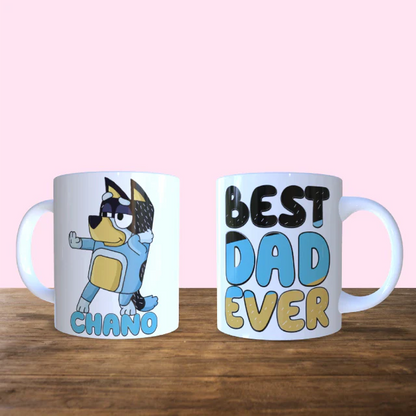 Taza best dad personaje bluey